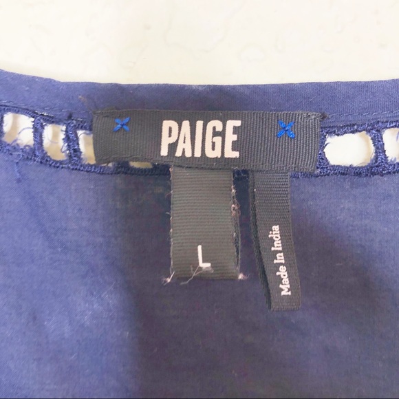 Paige | Dark Blue Cutout Cotton Tank Size Large - Picture 4 of 7